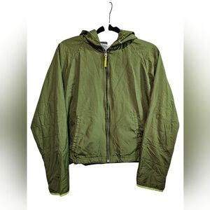 Nike Women Cozy Olive Green Hoodie Windbreaker Size Large
